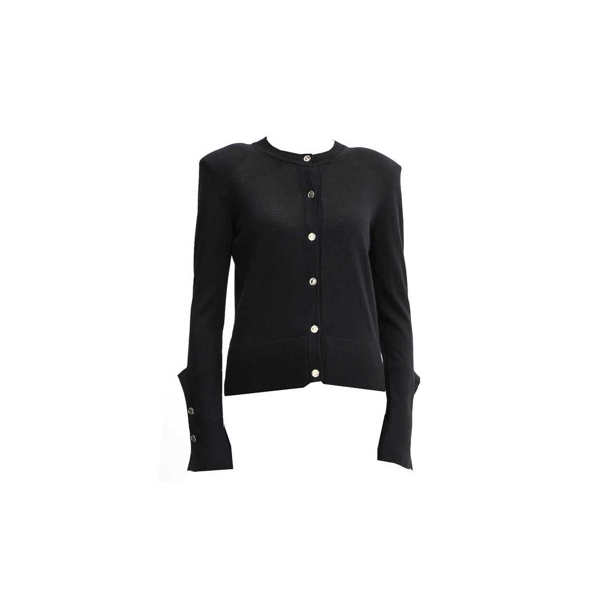 CARDIGAN. CON SPALLINE E BOTTONI SULLE MANICHE