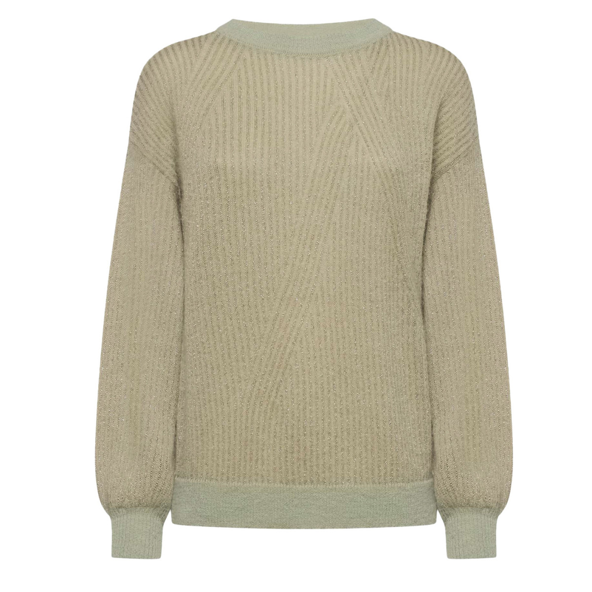MAGLIA CON SCOLLO BARCA IN ALPACA E FILO METALLICO CON RICAMO