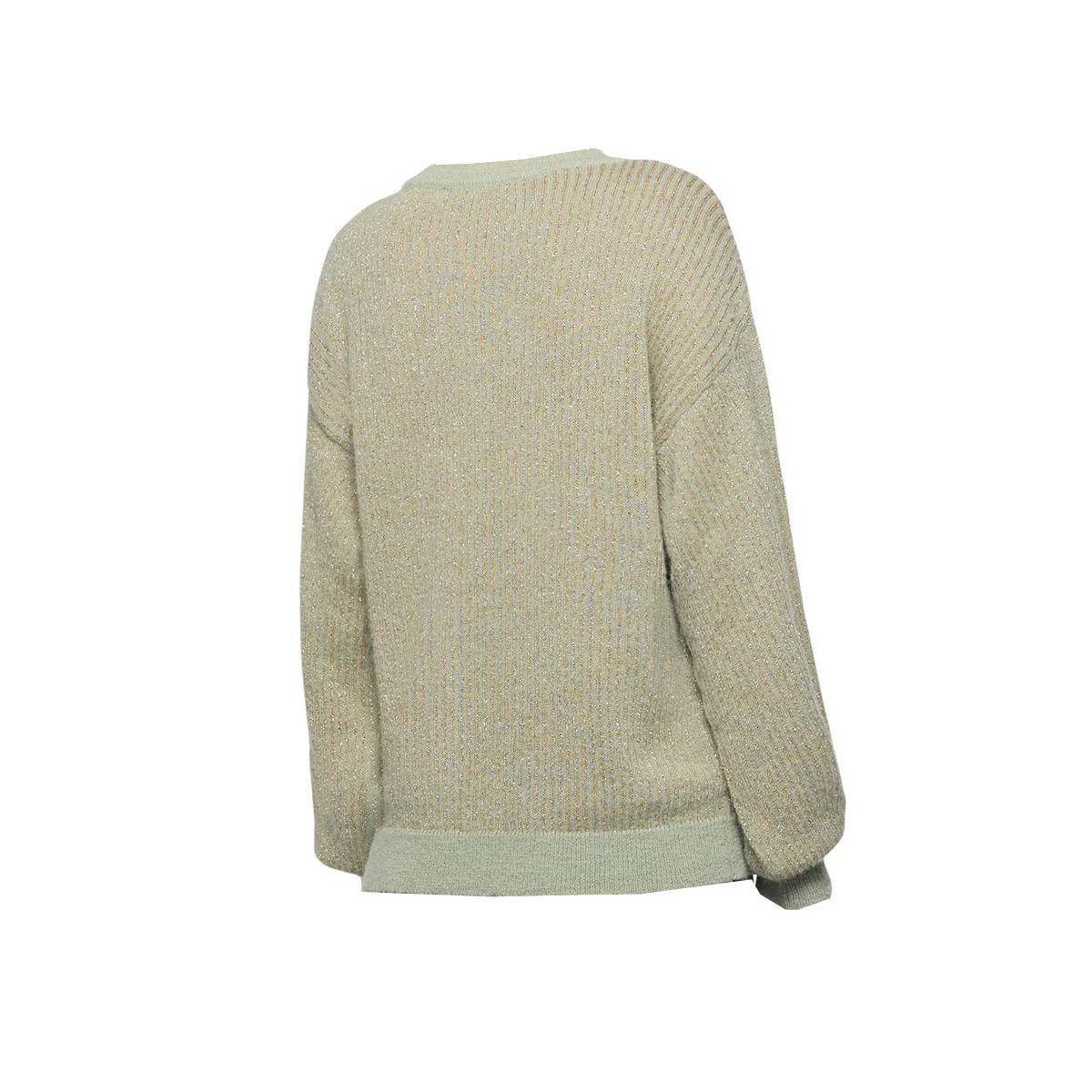 MAGLIA CON SCOLLO BARCA IN ALPACA E FILO METALLICO CON RICAMO