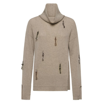 MAGLIA COLLO ALTO CON APPLICAZIONI