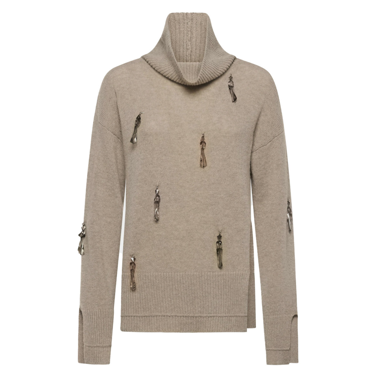 MAGLIA COLLO ALTO CON APPLICAZIONI