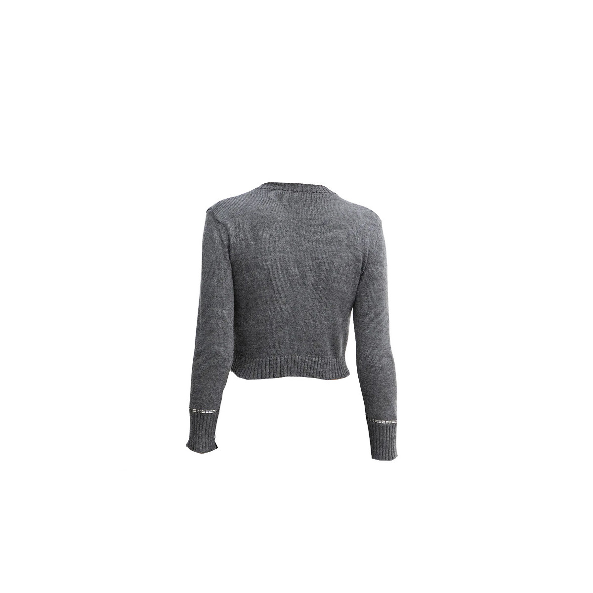 MAGLIA CROPPED CON SCOLLO DECORATIVO