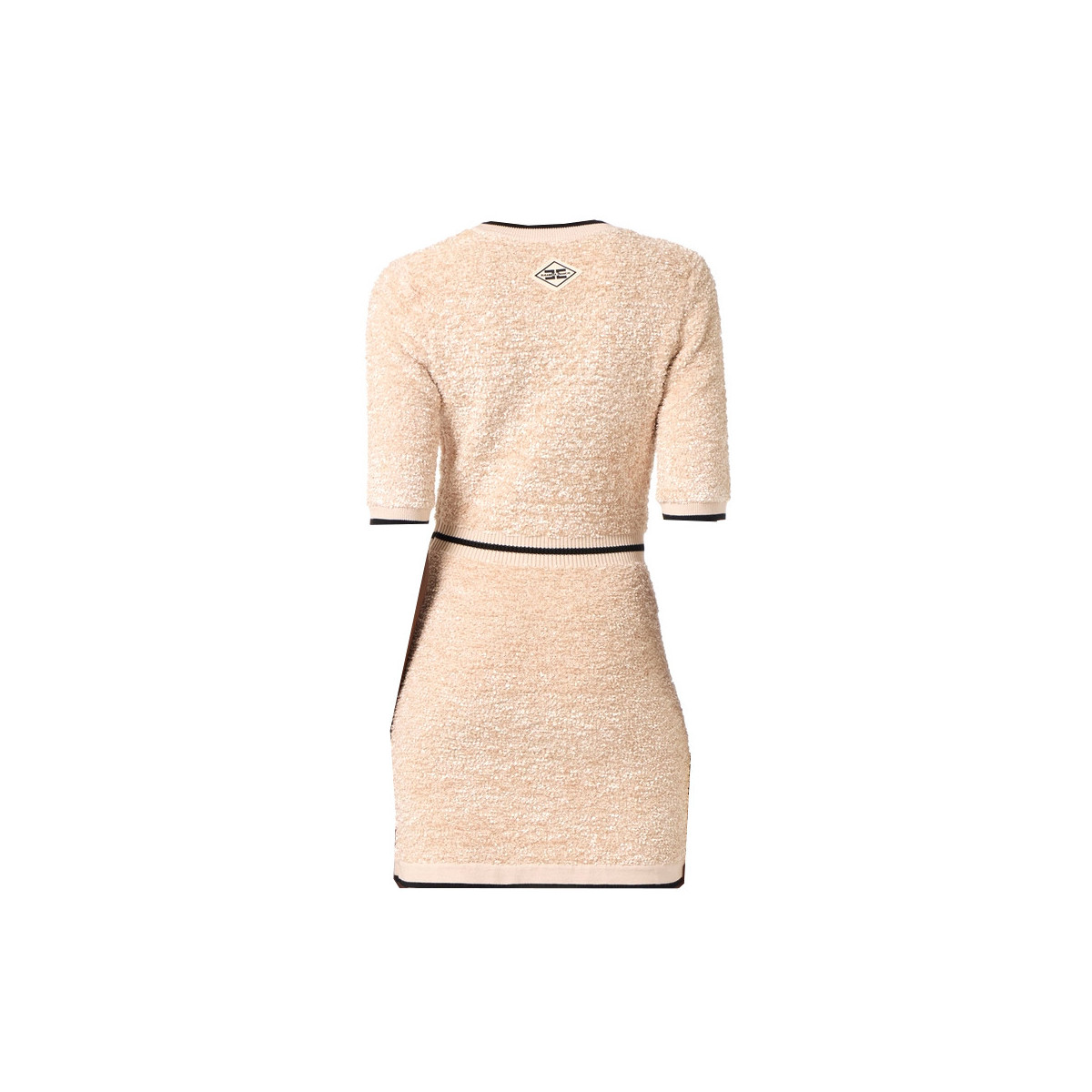 MINI ABITO IN CINIGLIA BOUCLE' CON DETTAGLI A CONTRASTO