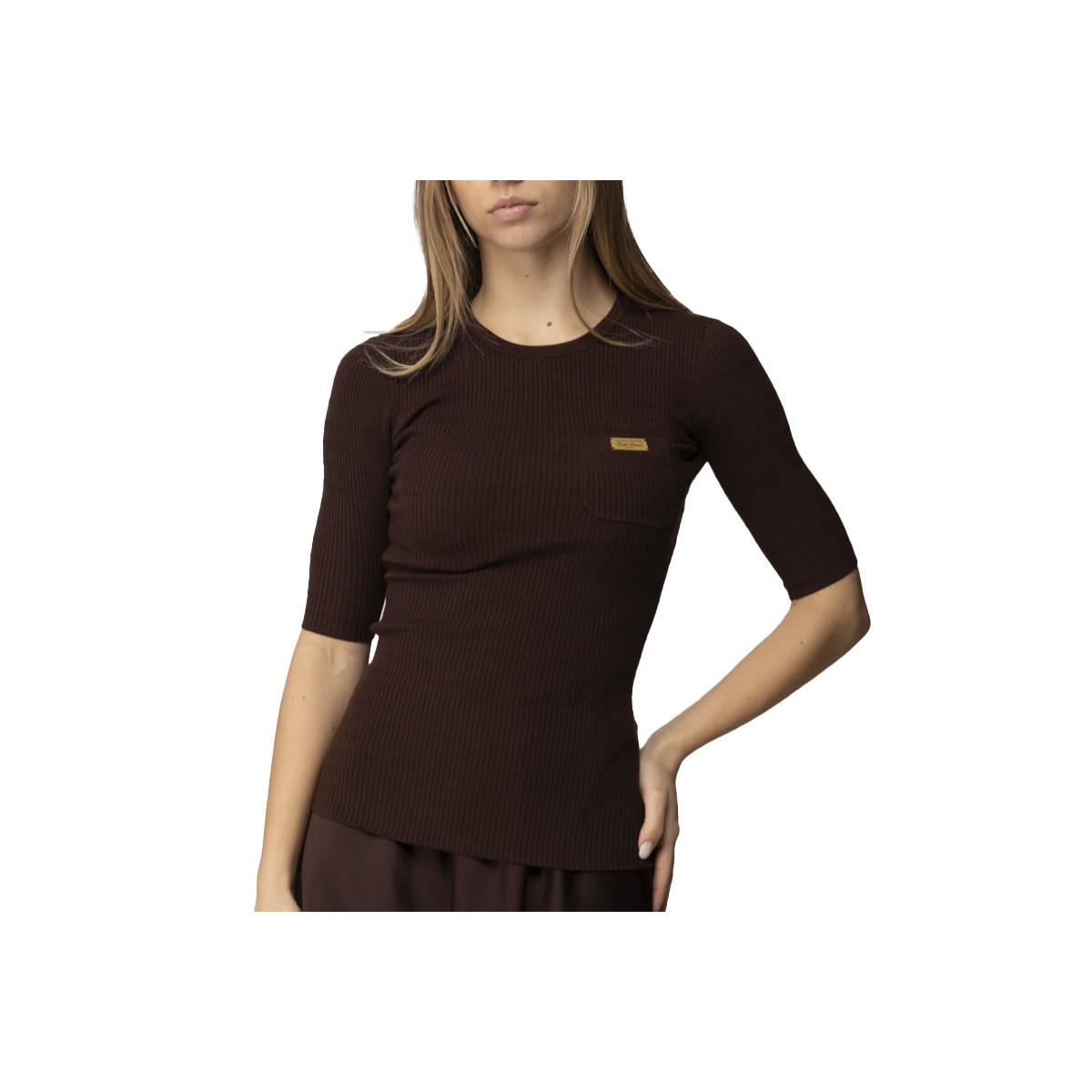 TOP IN MAGLIA A MICRO-TRECCE