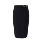 GONNA IN DOPPIO CREPE STRETCH CON DETTAGLI LOGO