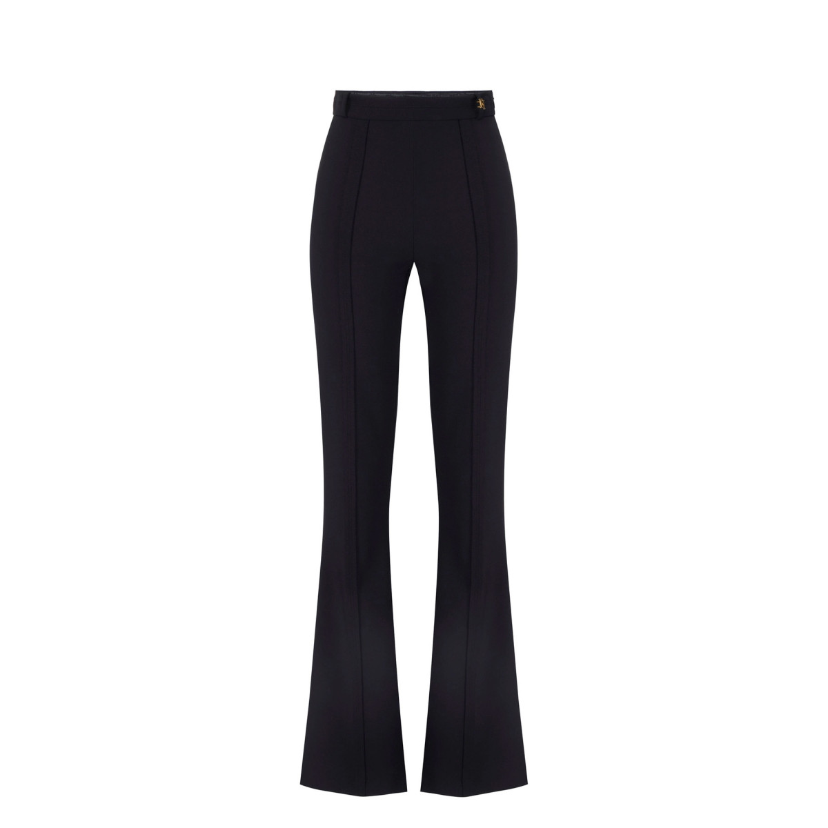PANTALONI IN DOPPIO CREPE STRETCH CON LOGO IN VITA