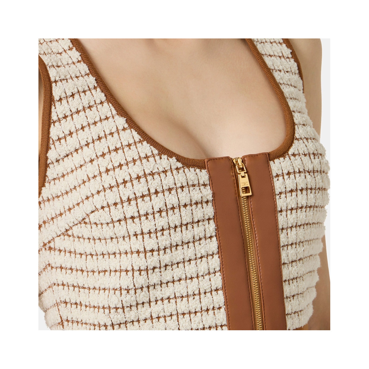 TOP IN CINIGLIA CON PUNTO WAFFLE