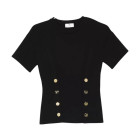 T-SHIRT CON BOTTONI DORATI