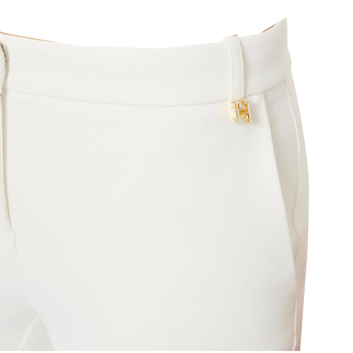 PANTALONE IN CREPE LEGGERO CON LOGO CHARM