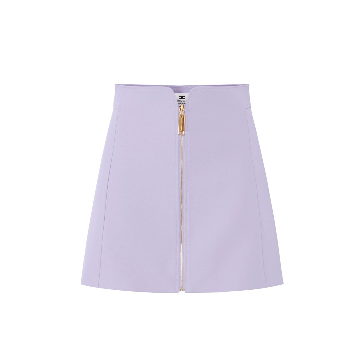 GONNA IN DOPPIO CREPE STRETCH CON ZIP FRONTALE