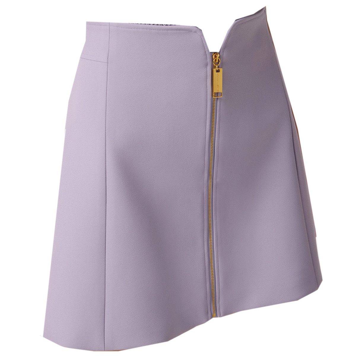 GONNA IN DOPPIO CREPE STRETCH CON ZIP FRONTALE