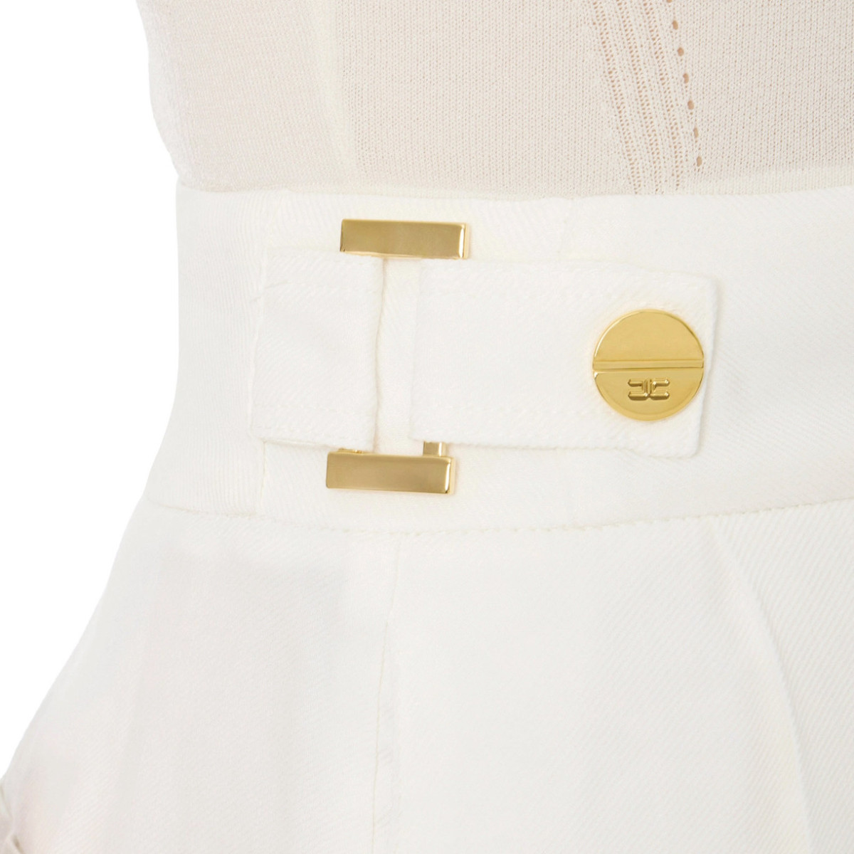 SHORTS IN MISTO LINO CON CINTURINI