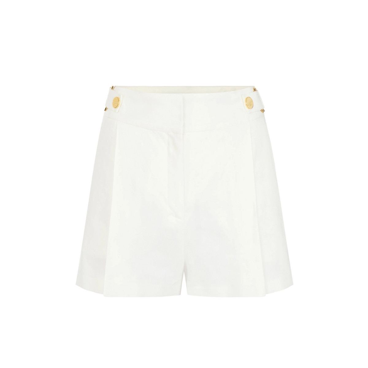 SHORTS IN MISTO LINO CON CINTURINI