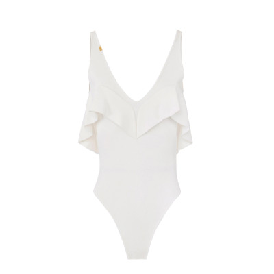 BODY IN MAGLIA PUNTO STOFFA CON VOLANT