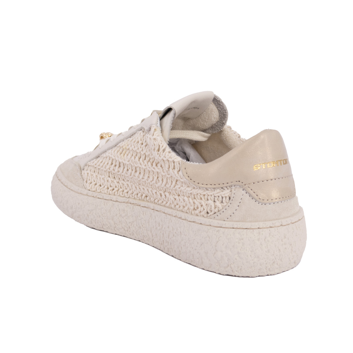 SNEAKERS IN PELLE E TESSUTO STOKTON