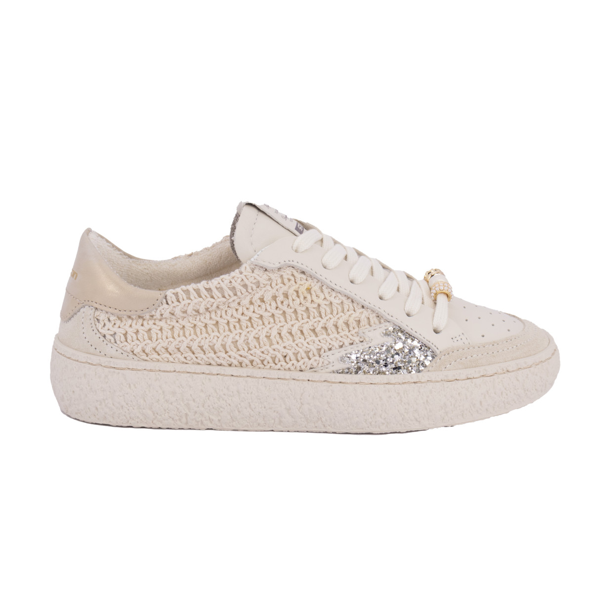SNEAKERS IN PELLE E TESSUTO STOKTON