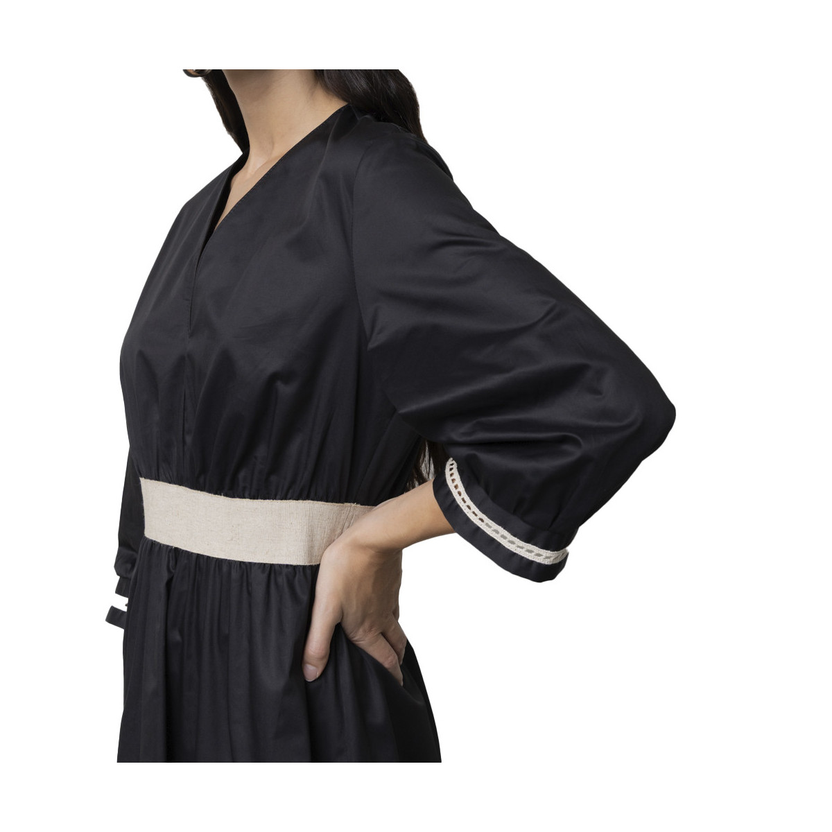ABITO MIDI IN POPELINE DI COTONE