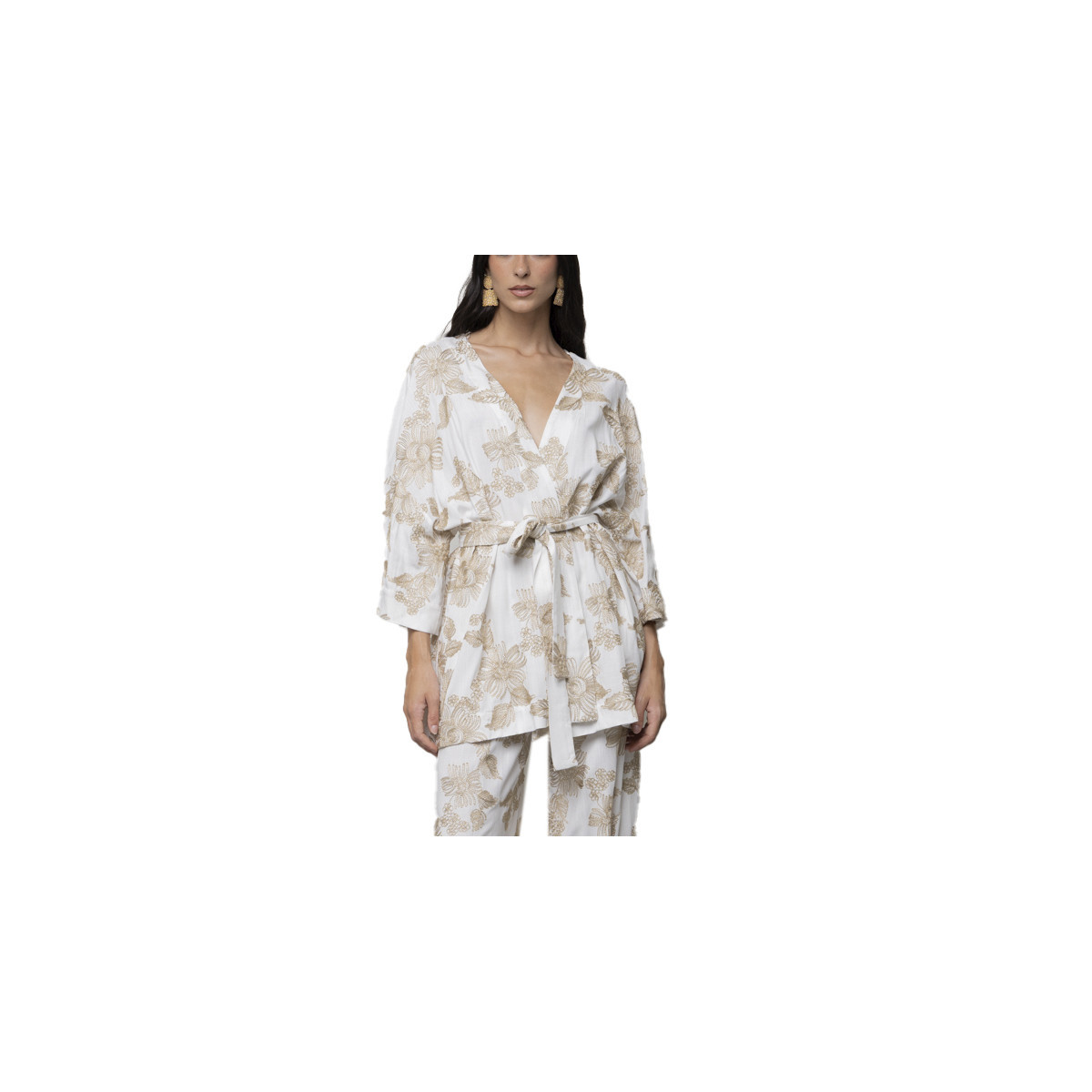 KIMONO IN FANTASIA FLOREALE CON PAILETTES
